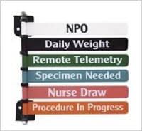 Omnimed Exam Room Flag System, Custom Imprint, Wall Mount, Powder Coated Aluminum, 6 Flags Each - Flags 6-8" Custom Imprint - Image 1