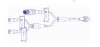 Baxter 3-Lead Catheter Extension Set, 5.9" (15 cm), Interlink Injection Site, Male Luer Lock Adapter, Non-DEHP, Sterile, 200/Case - Catheter Ext Set 3Lead 5.8" - Image 1