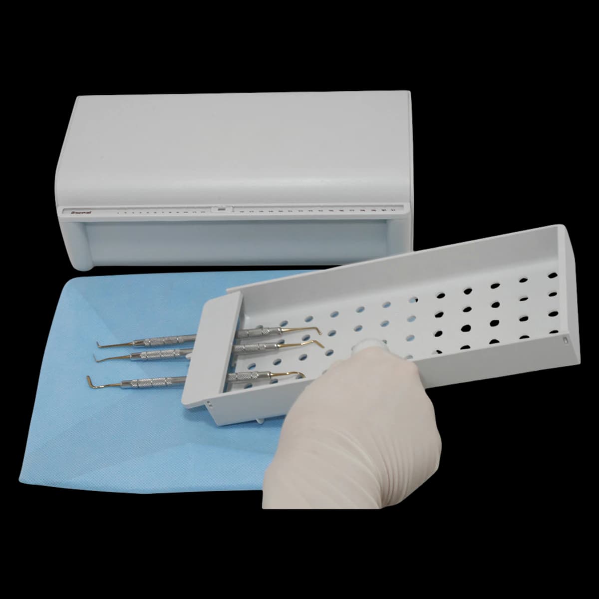 Pascal Tap & Slide Disinfecting/Sterilization Tray, Gray, 1/Pk, 35-697 - Tap &amp; Slide Tray - Image 1