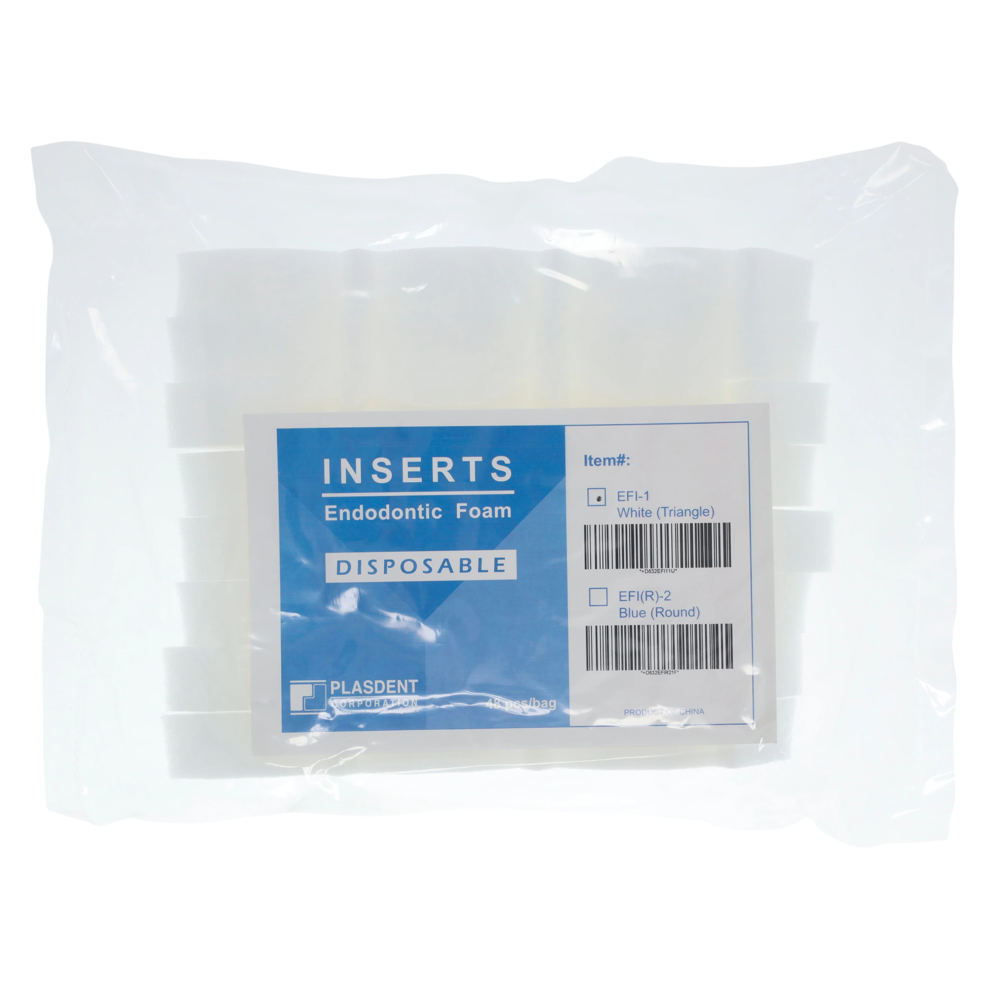 Plasdent Endo Foam Inserts, Triangle, White, Disposable, 48/Pk, EFI-1 thumbnail 2