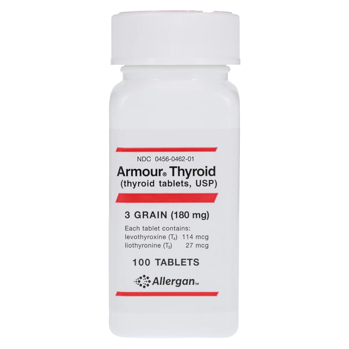 Armour Thyroid Tablets, 3 Grain (180 mg), 100 Tablets per Bottle - Armour Thyroid Tablets - Image 1