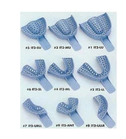Excellent II Disposable Impression Trays, #4 Medium Lower Arch, Perforated, Baby Blue, 12/Pk, IT2-ML - Excellent II Disposable Impression Trays, # 4, Medium, Lower Arch, 12/Pk, IT2-ML - Image 1