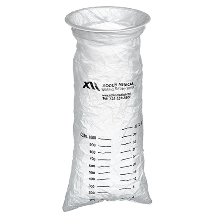 Xodus Medical Emesis Bag, Clear, 12" x 6-5/8", Twist Tie Closure, Graduations, Biodegradable, 144/Box - Emesis Bag Clear - Image 1