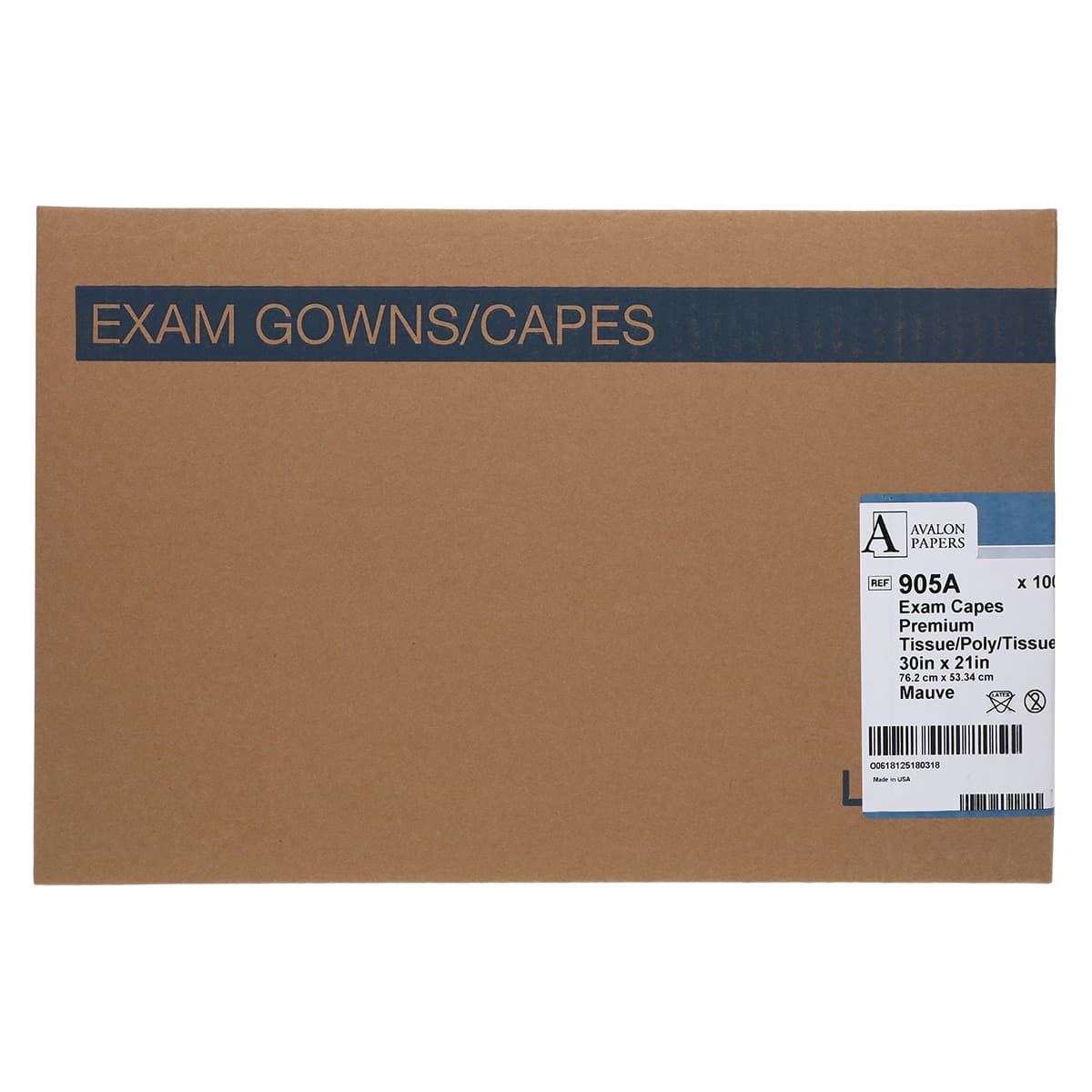 Tidi Products Exam Cape, Tissue/Poly/Tissue 3-Ply, Short Sleeves, Front/Back Opening, 30 in x 21 in, Mauve, 100/Case thumbnail 3
