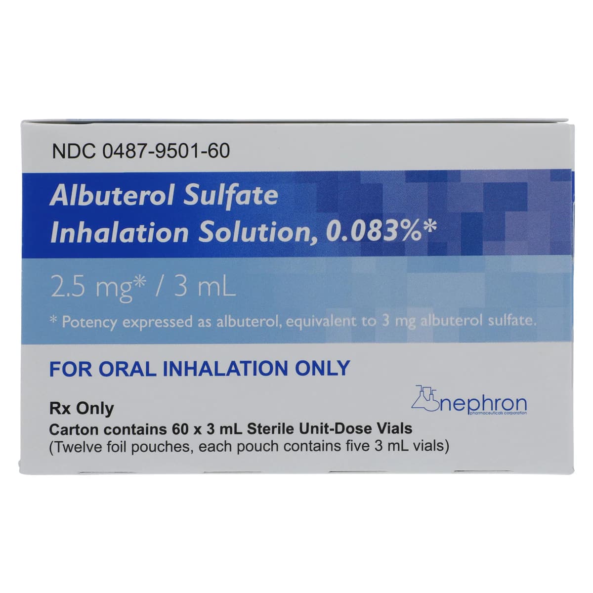 Albuterol Sulfate Inhalation Solution 0.083% PF, 3mL Vial, 60/Package thumbnail 5