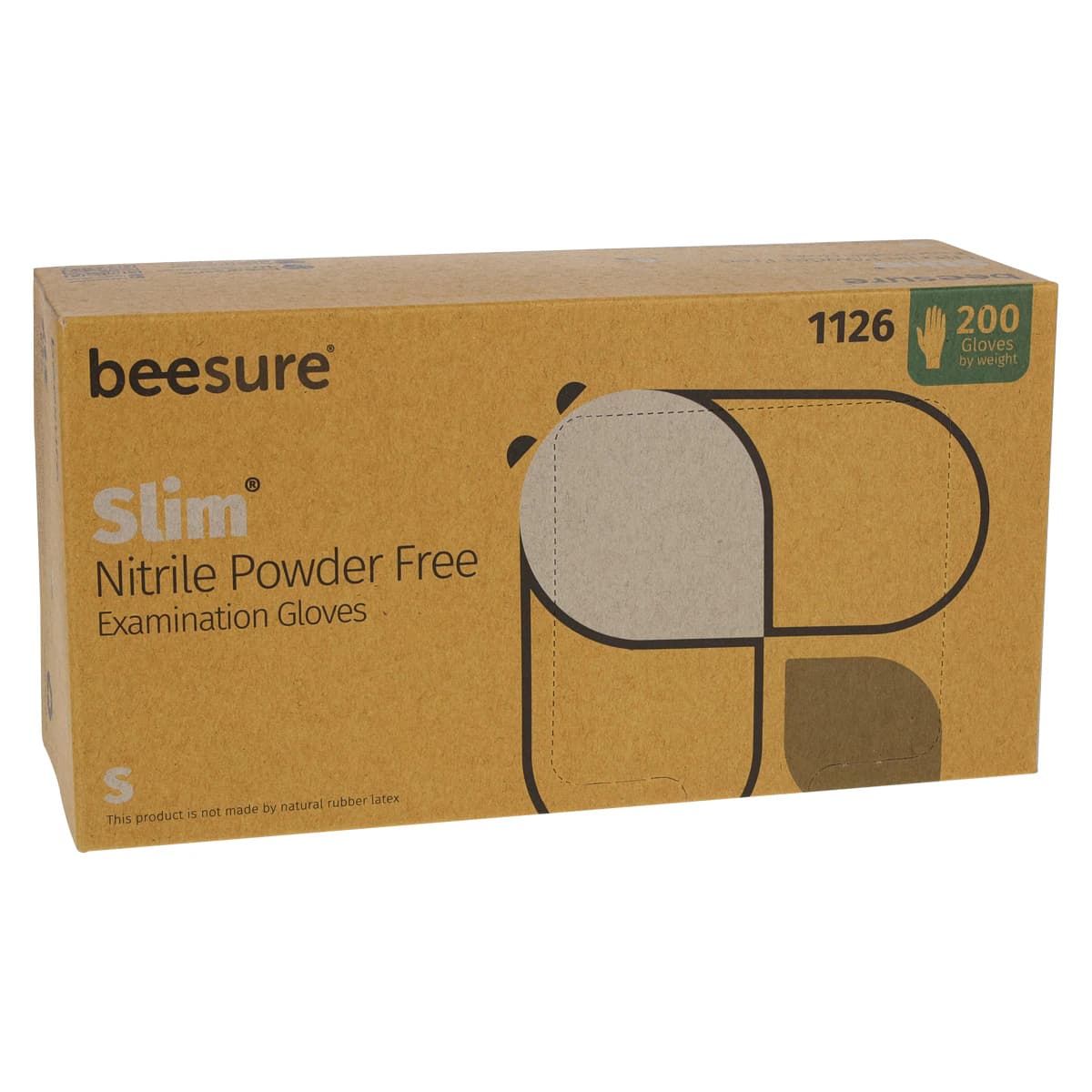 BeeSure Slim Nitrile Exam Gloves, Powder Free, Non-Sterile, Small, White, 200/Box, BE1126 thumbnail 5