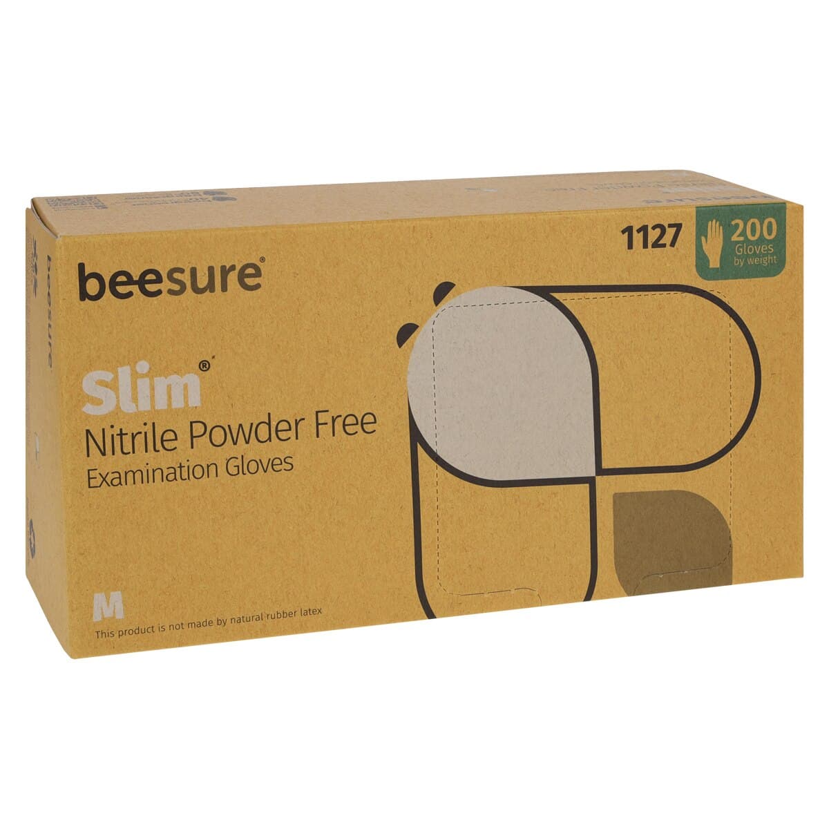 BeeSure Slim Nitrile Exam Gloves, Powder-Free, Non-Sterile, Medium, White, 200/Box, BE1127 thumbnail 5