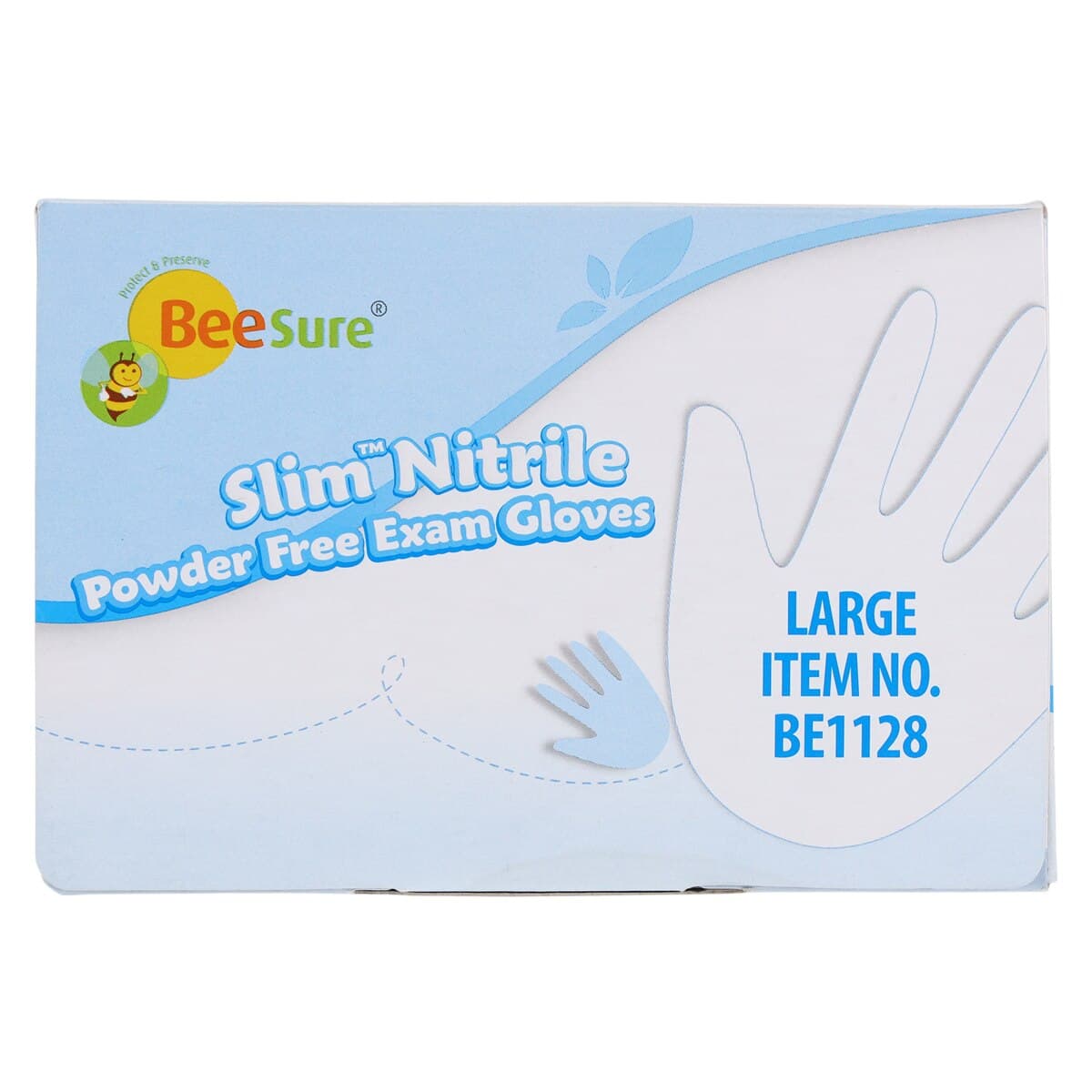 BeeSure Slim Nitrile Exam Gloves, Powder Free, Non-Sterile, Large, White, 200/Box, BE1128 thumbnail 6
