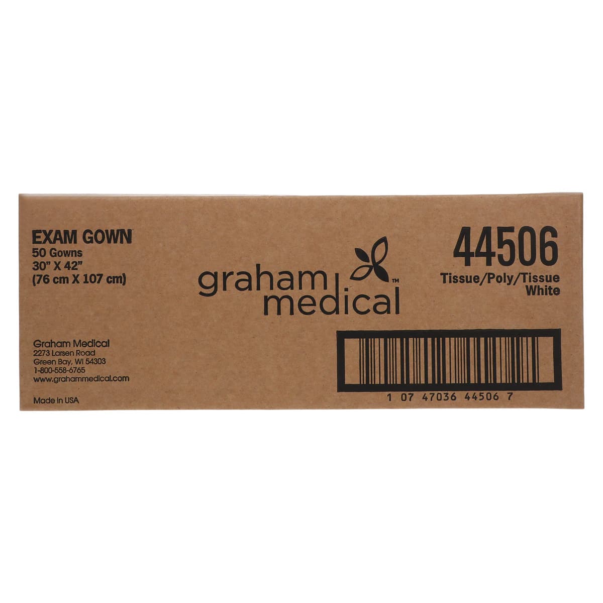 Apex Exam Gown, Fluid Resistant, Ties, IV Sleeve, Small, 30 in x 42 in, White, Disposable, 50/Case thumbnail 3