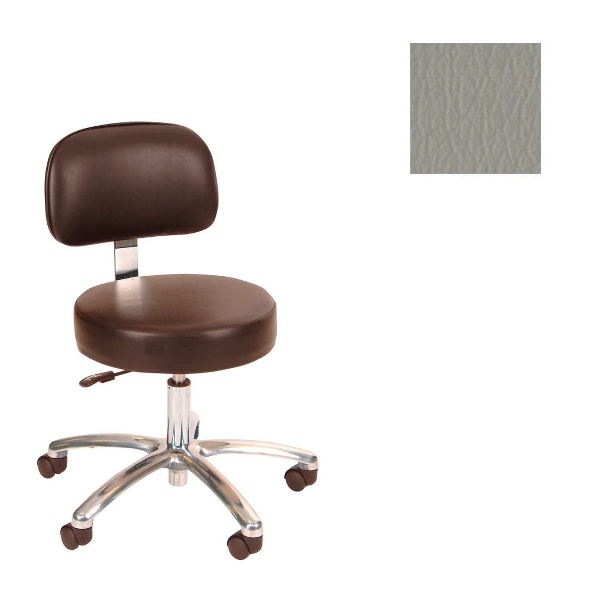Winco Deluxe Gas Lift Task Stool, Gray, 250 lb Capacity - Stool Deluxe Gas Lift - Image 1
