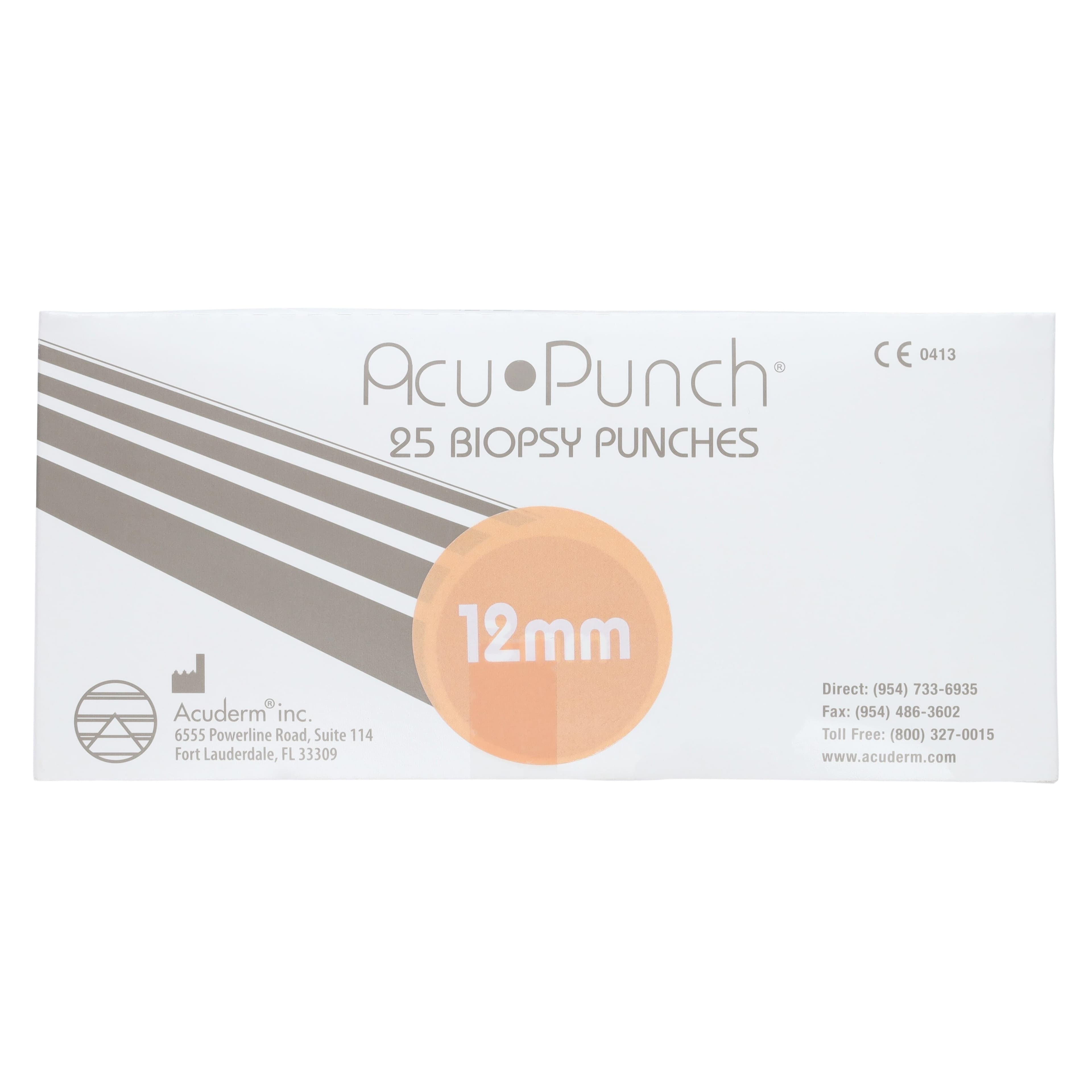 Acu-Punch Dermal Biopsy Punch, 12mm, Stainless Steel, Sterile, Disposable, 25/Box thumbnail 5