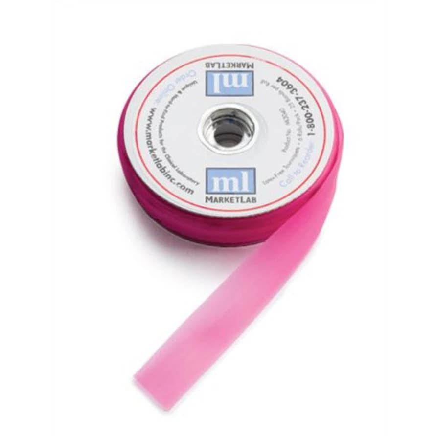 Marketlab Tourniquet, Latex-Free, Disposable, Pink, 18" x 1", 25 Bands per Roll - Tourniquet LF 25 Bands Pink - Image 1