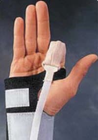 Rolyan Dorsal Flexion Hood Attachment, Short, Elastic Fingertip 0.75" - Dorsal Flexion Hood Attch Shrt - Image 1