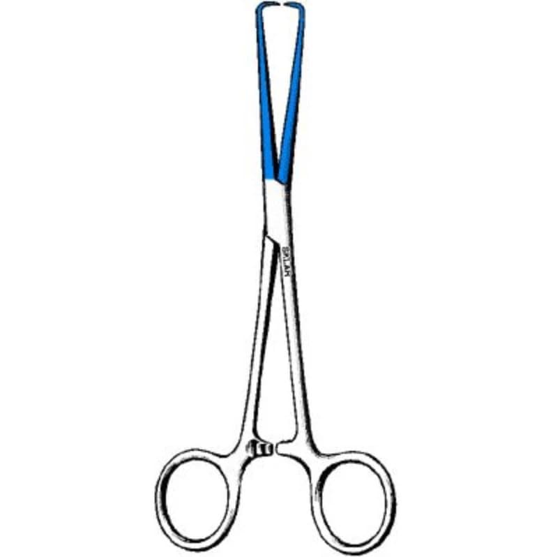 Schroeder Tenaculum Forcep, 10", Stainless Steel, Blue Coated, Autoclavable, Each - Tenaculum Forcep SB Braun - Image 1