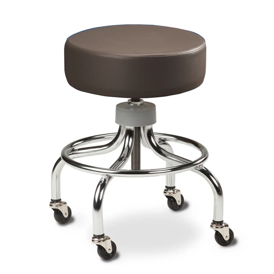 Clinton Industries Chrome Series Exam Stool, Gunmetal, 250 lb Capacity - Stool Exam Value - Image 1