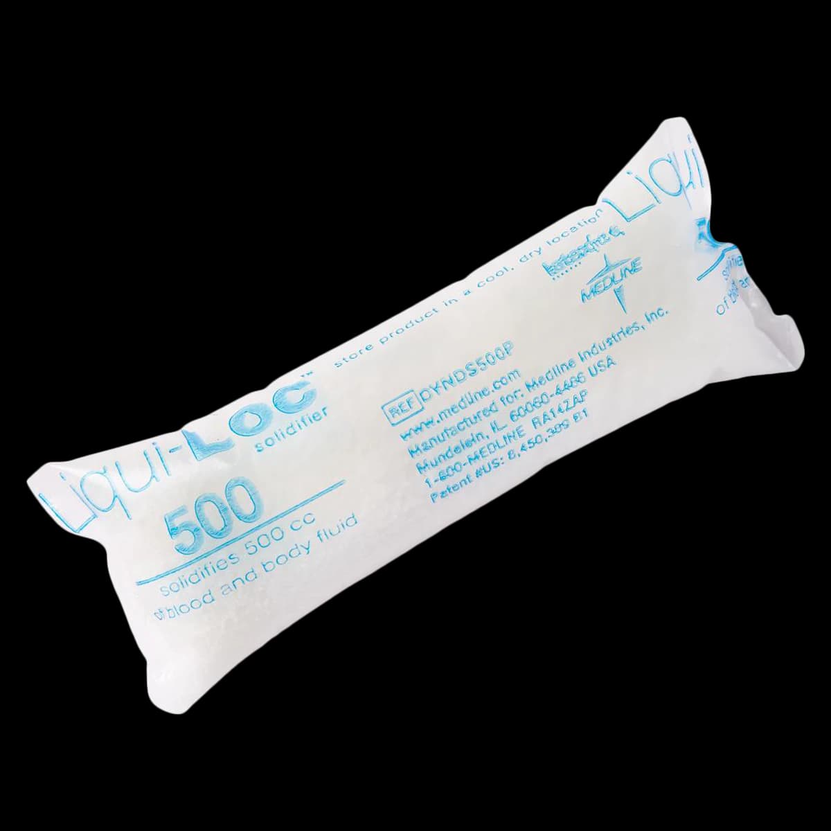 Medline Liqui-Loc Spill Solidifier, 500cc Red, Dissolvable PVA Pack, Non-Sterile, 96/Case - Pack Medline Solidifier - Image 1