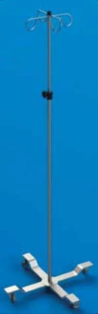 Mac Medical IV Stand, 4-Leg Base, 2 Hooks, Adjustable Height 68-108" - IV Stand 4-Leg 2-Hook - Image 1