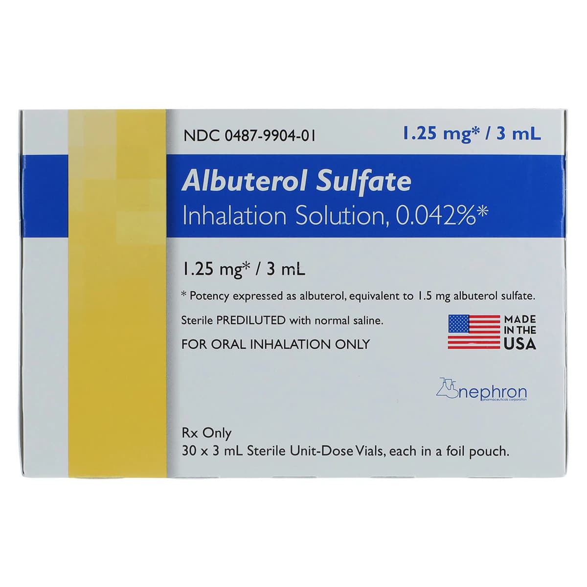 Albuterol Sulfate Inhalation Solution 0.042% Vial, 3mL, 30/Package thumbnail 5