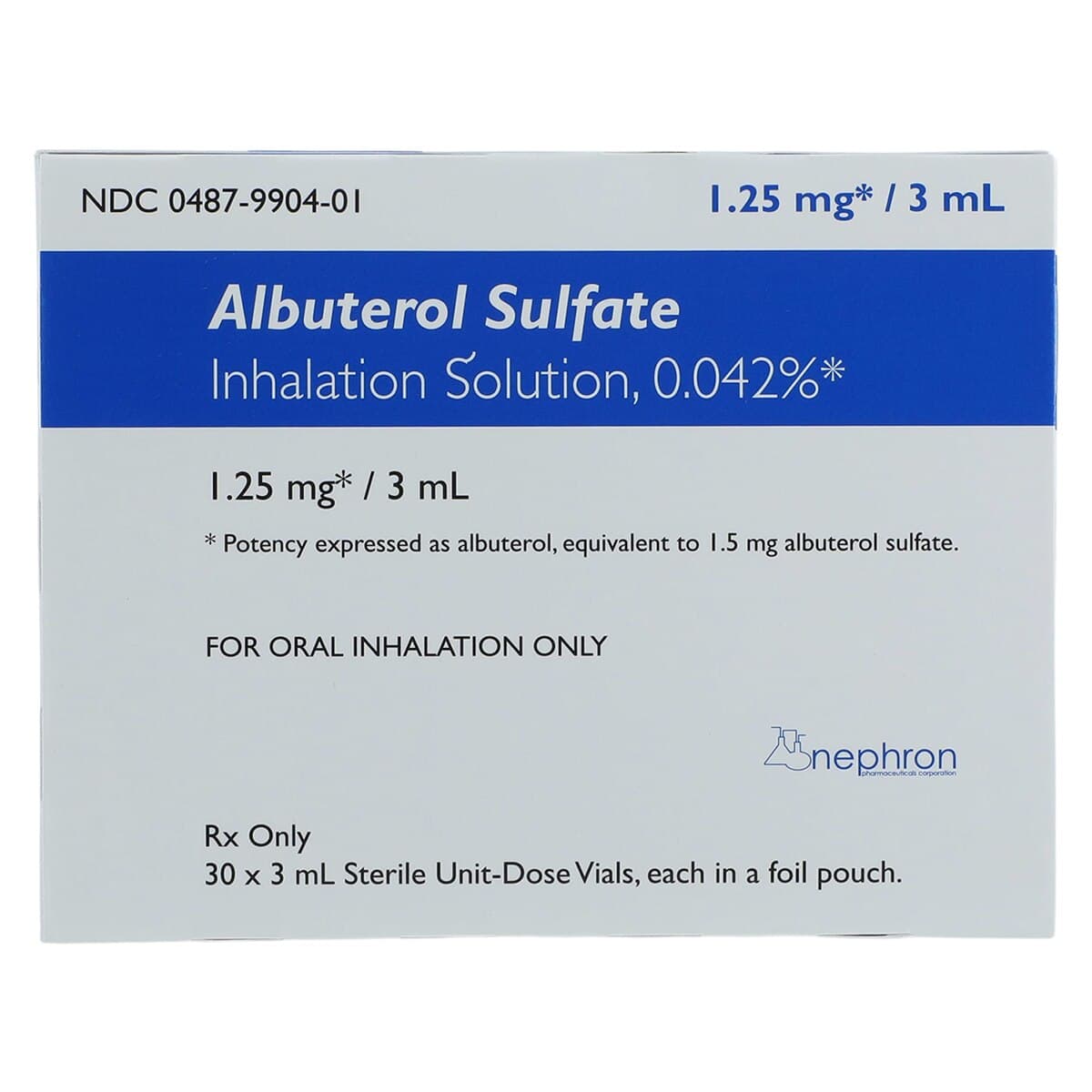 Albuterol Sulfate Inhalation Solution 0.042% Vial, 3mL, 30/Package thumbnail 7