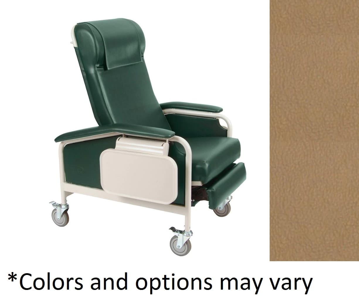 Winco CareCliner Clinical Recliner with IV Pole & Liquicell, Vinyl, 275 lb Capacity, Doe - Carecliner w/IV & Liquicell - Image 1