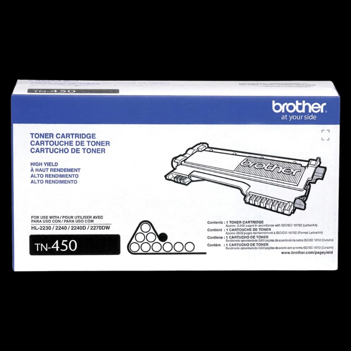 Brother Laser Toner TN-450, High-Yield, Black, Each - Laser Toner TN-450 - Image 1