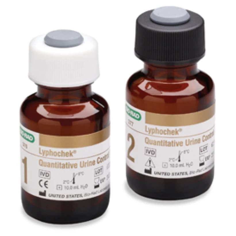 Bio-Rad Lyphochek Multi-Analyte Urine Control Level 1 & 2, Lyophilized, 2 x 10 mL - Lyphochek Urine Control Lev1&2 - Image 1