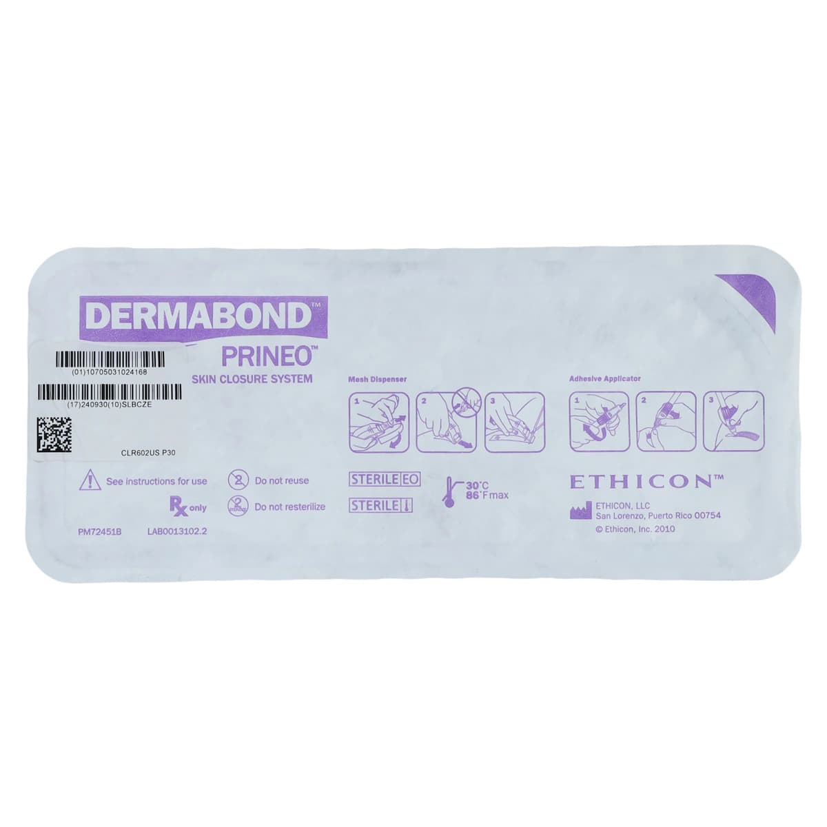 Prineo Skin Closure System, 2-Octyl Cyanoacrylate/Mesh, 3.8mL, Violet, 2/Box thumbnail 4