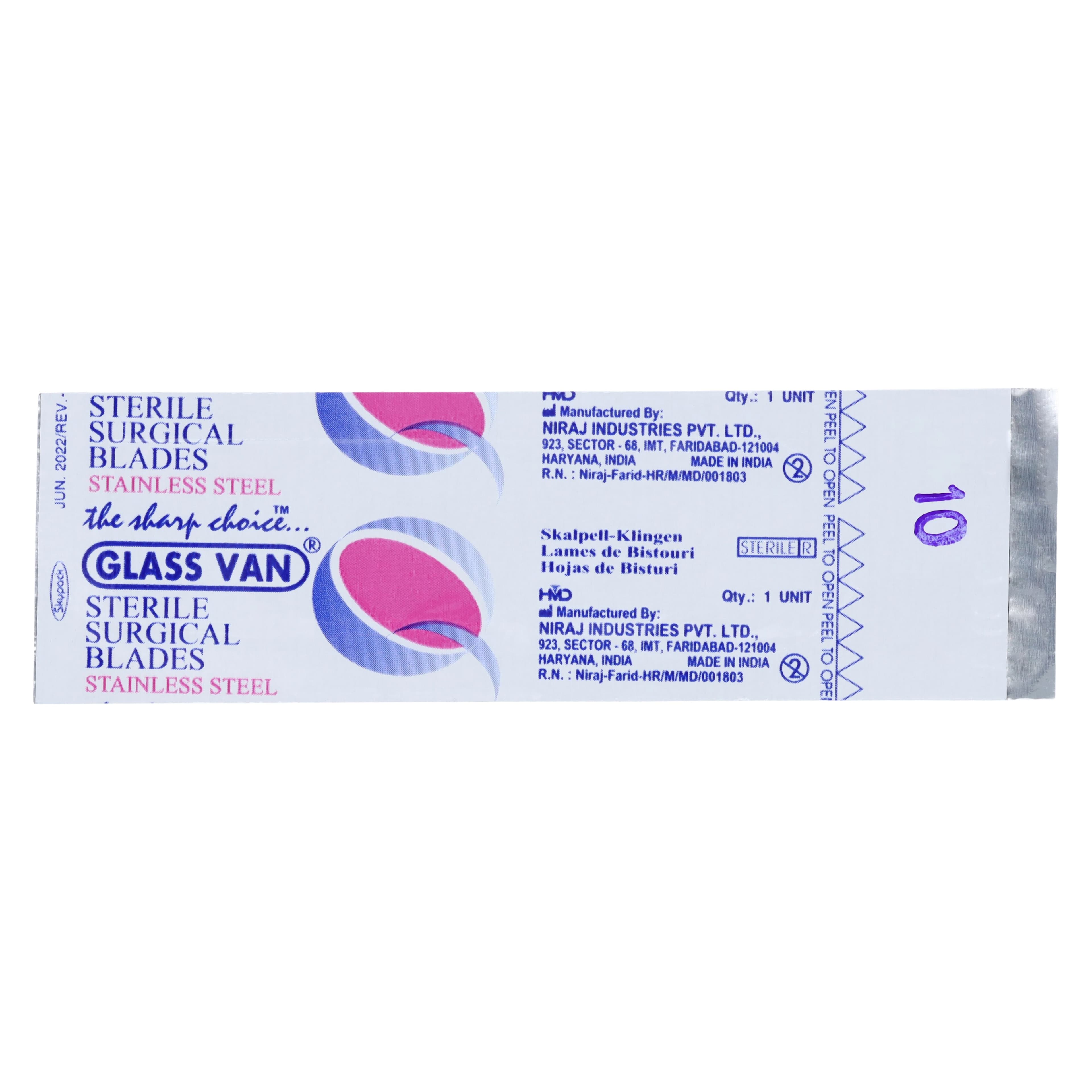 Myco Medical Glassvan Stainless Steel Surgical Blade #10, Sterile, 100/Box, 3001T-10 thumbnail 3