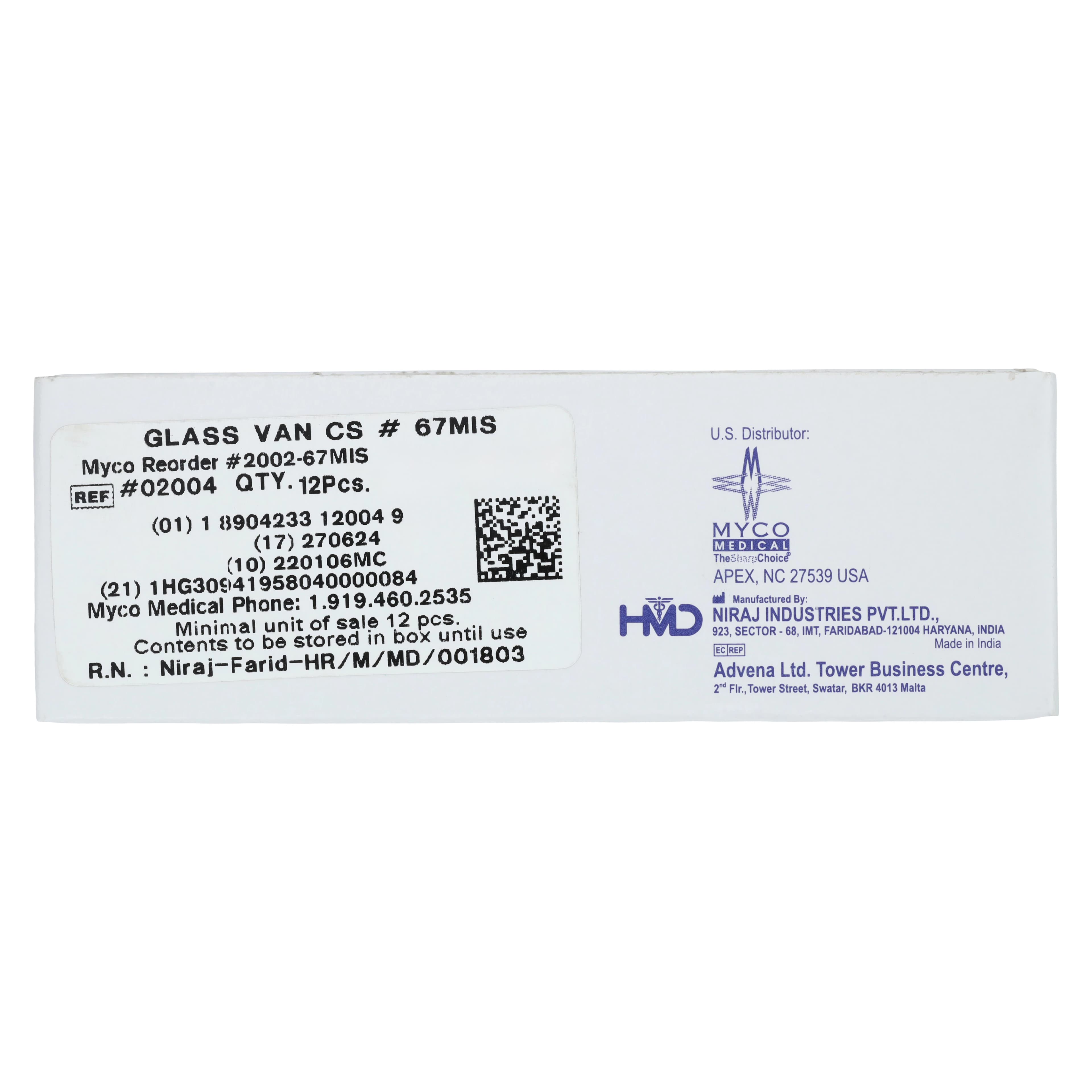 GLASSVAN #67MIS Sterile Carbon Steel Miniature Surgical Blade, 12/Box, 2002-67MIS thumbnail 5