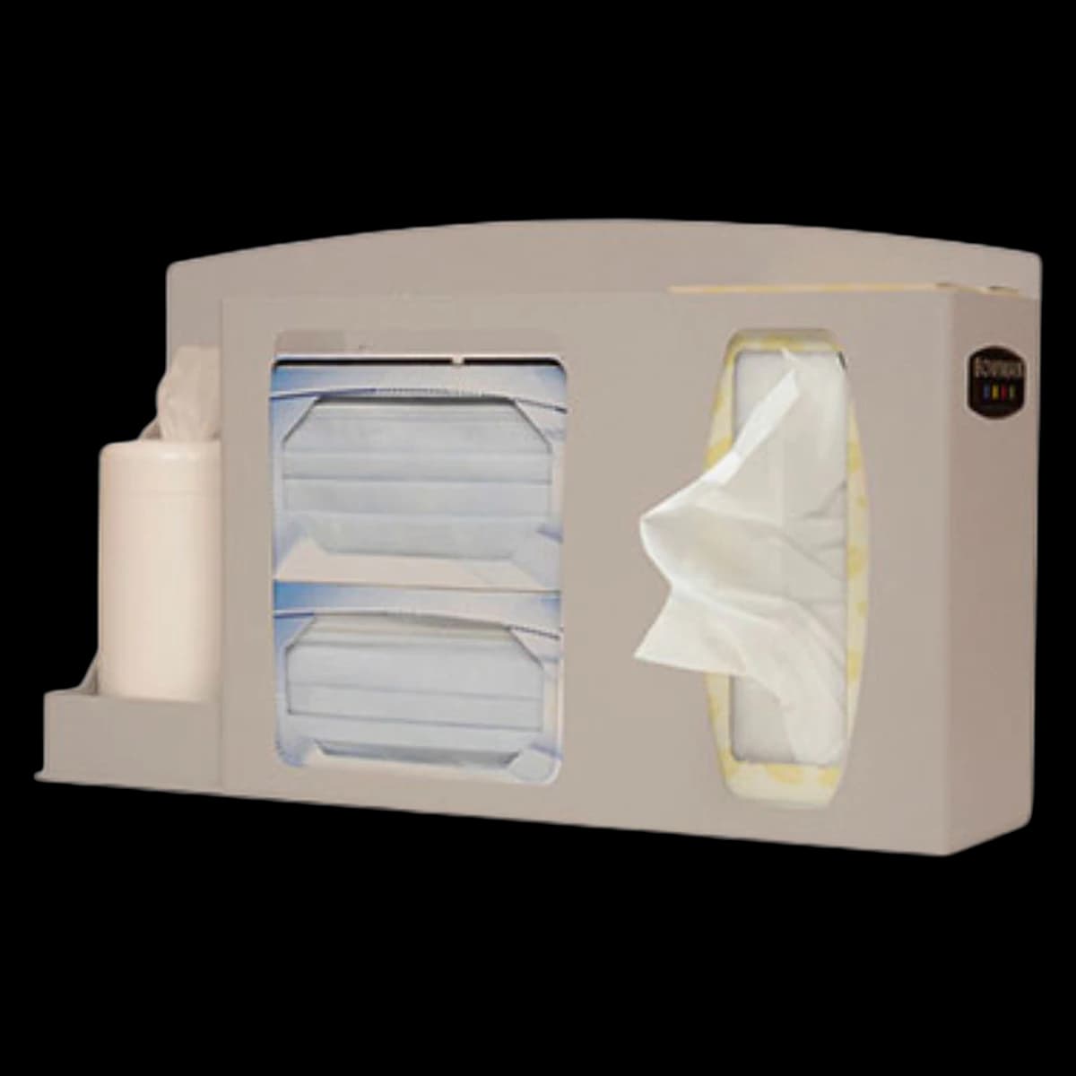 Bowman Respiratory Hygiene Station, Quartz Beige ABS Plastic, 17.9"W x 10.5"H x 4.45"D, 1 Each thumbnail 2