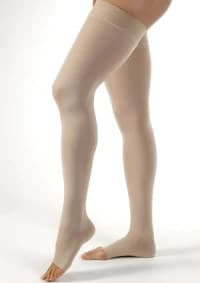 BSN Medical Opaque Compression Stocking, Thigh High, Open Toe, Small, Natural - Stocking Compress Thigh OpnToe - Image 1