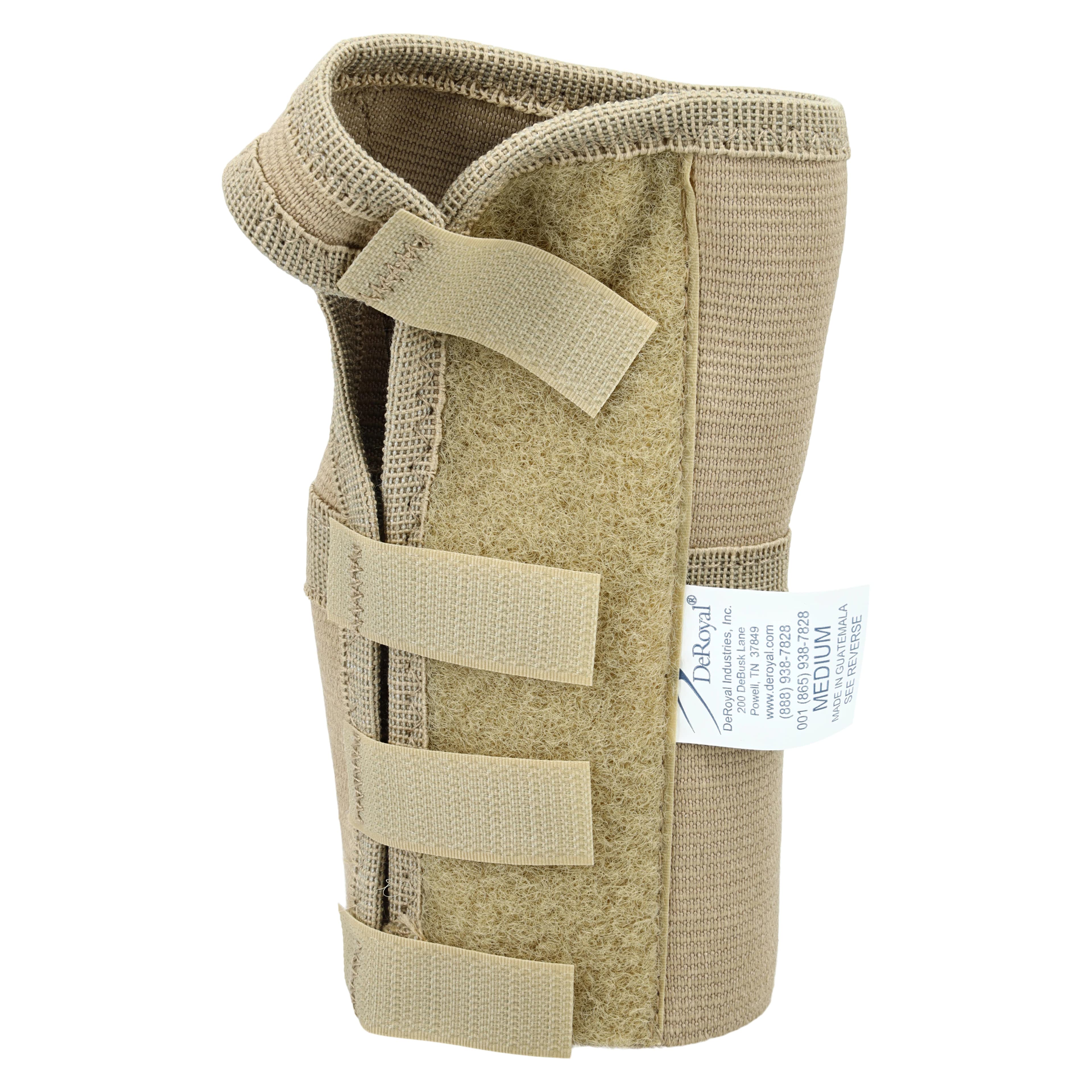 DeRoyal Wrist Splint, Cotton/Elastic, 6" Size Medium, Right, 1 Each - Splint Wrist Elastic Right - Image 1