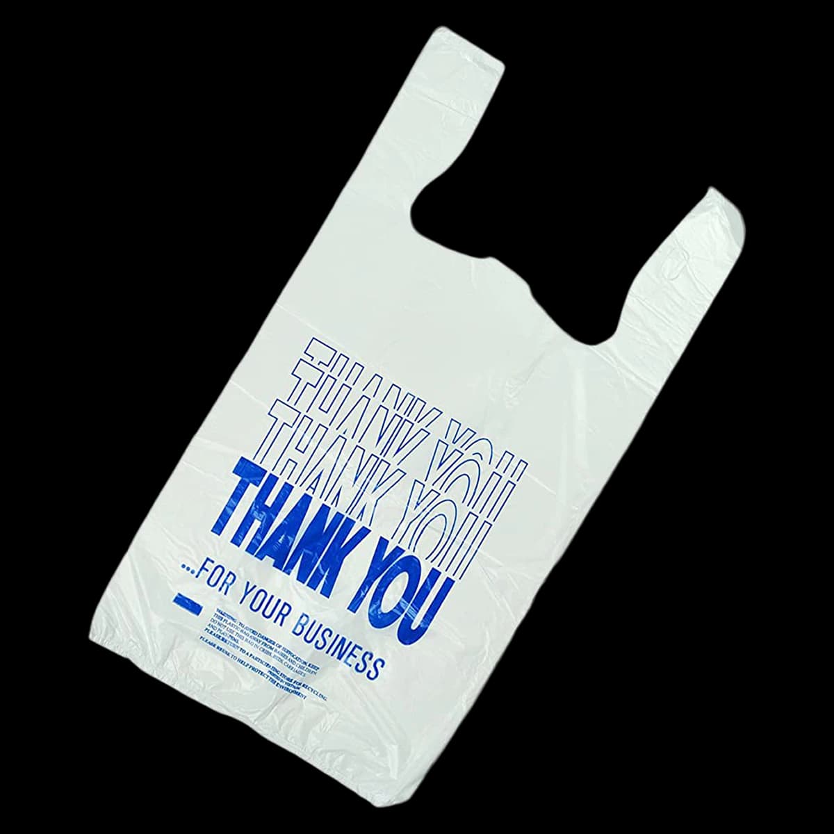 Elkay Plastics Thank You Polyethylene T-Shirt Bag, White, 11.5 x 6.5 x 21.5" - Bag Thank You Polyethylene - Image 1