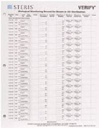 Steris Verify Record Card, White, 3-Hole Punch, 100/Box - Cards Verify Record - Image 1