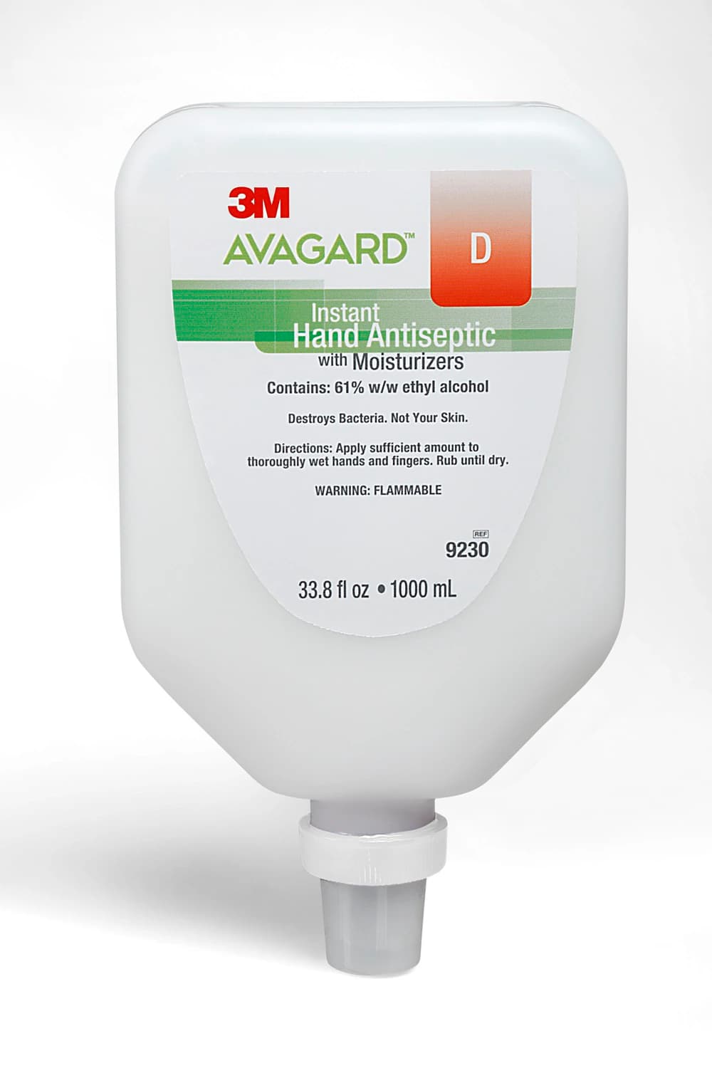Avagard D Instant Hand Antiseptic with Moisturizers, 1000 mL (33.8 oz) Bottle, 5/Case, 9230 - AvaGard D Instant Hand Antiseptic 1000ml - Image 1