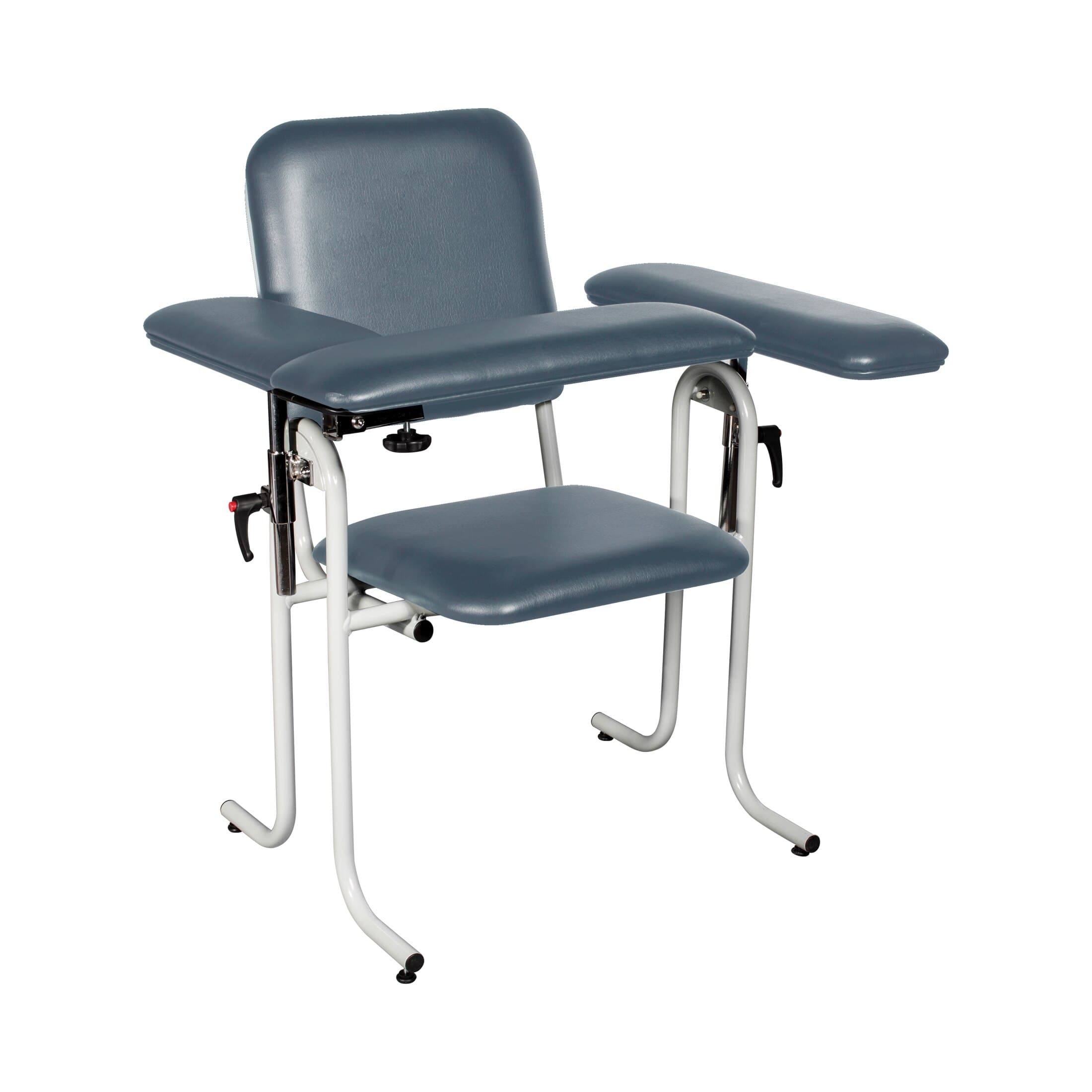 Dukal Blood Draw Chair, Slate Blue, Steel Frame, Upholstered with Flip Arm, 500 lb Capacity thumbnail 2