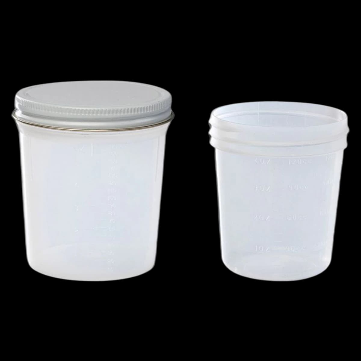 Cardinal Health Specimen Container, 4 oz, Non-Sterile, White Cap, Translucent, Graduated, Leakproof, 500/Case - Specimen Container WhtCap N/S - Image 1