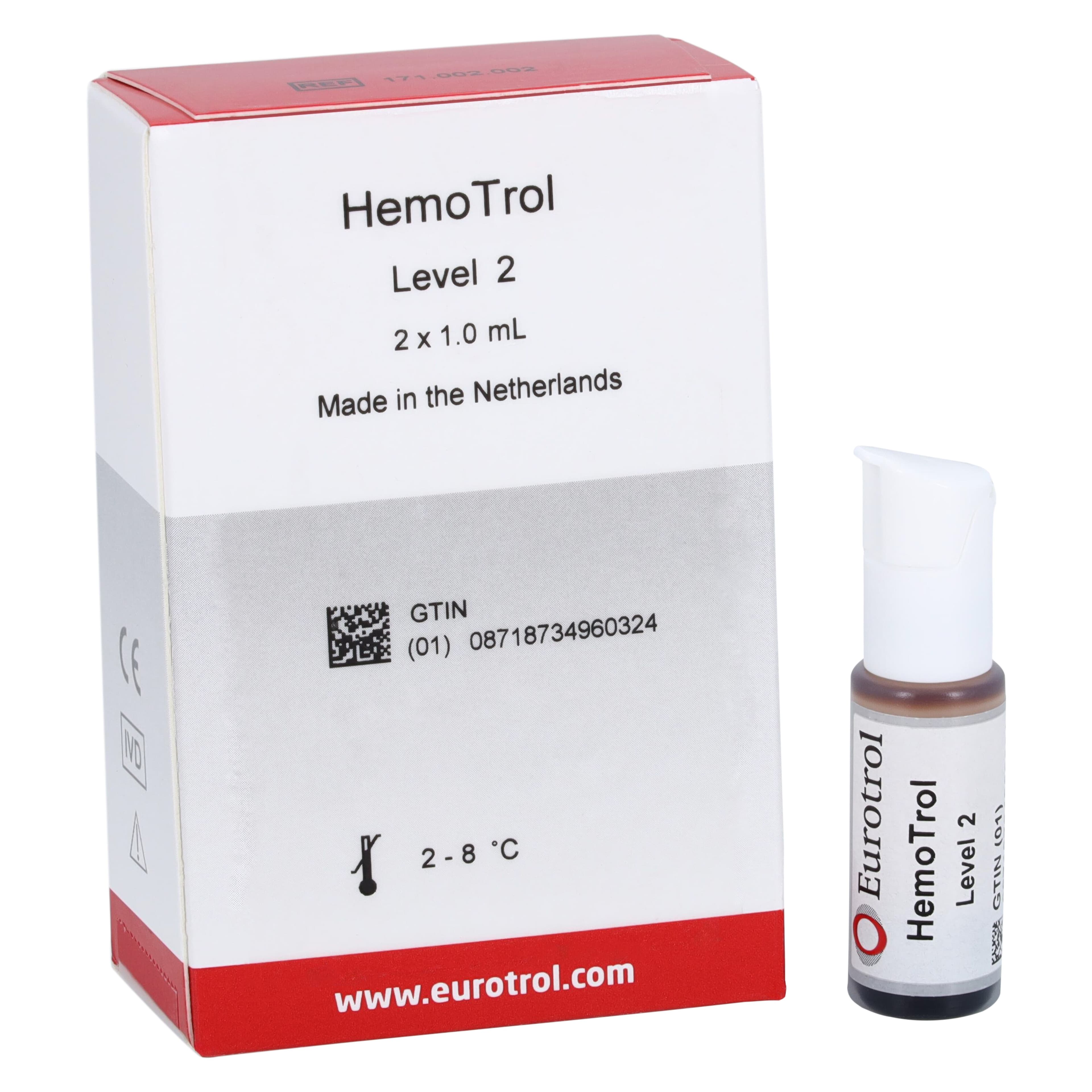 Eurotrol Hemotrol HGB Level 2 Normal Control, Multi-Analyte, 2 x 1 mL thumbnail 2
