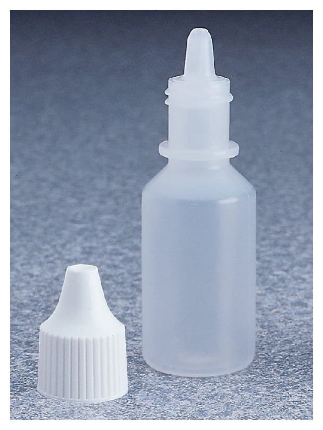 Nalgene LDPE Dropper Bottle, Clear, 8 mL, White Screw Cap with Control Dispensing Tip, 25/Case - Dropper Bottle Clear LDPE - Image 1