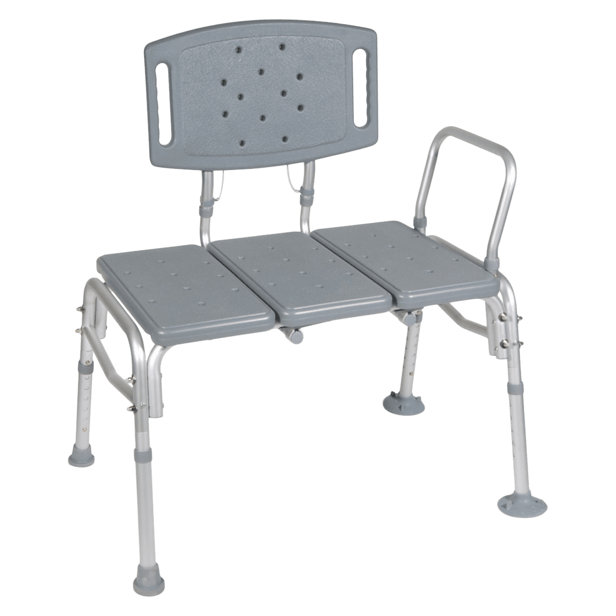 Drive Medical Deluxe Bariatric Transfer Bench, Aluminum/Plastic, Gray, 500 lb Capacity - Bench Bath Bari Plstc/Alum Gry - Image 1