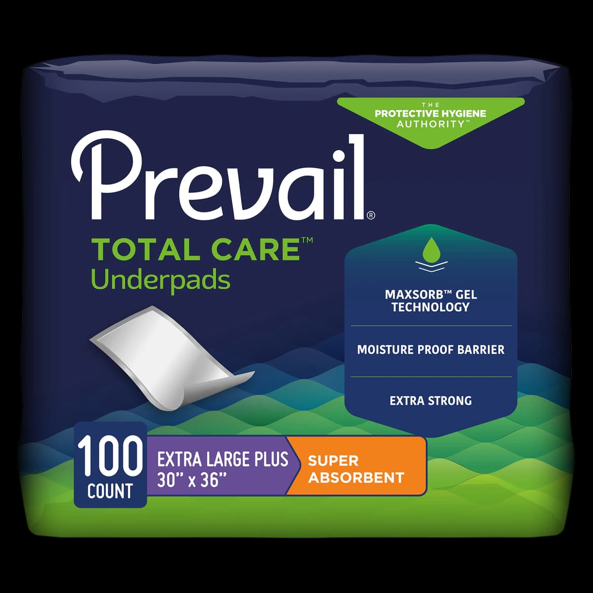 Prevail Total Care Incontinence Underpad, 30x36", Heavy Absorbency, Super Absorbent Polymer (SAP), Peach, 100/Case, UP-425 - Prevail Underpad Heavy - Image 1