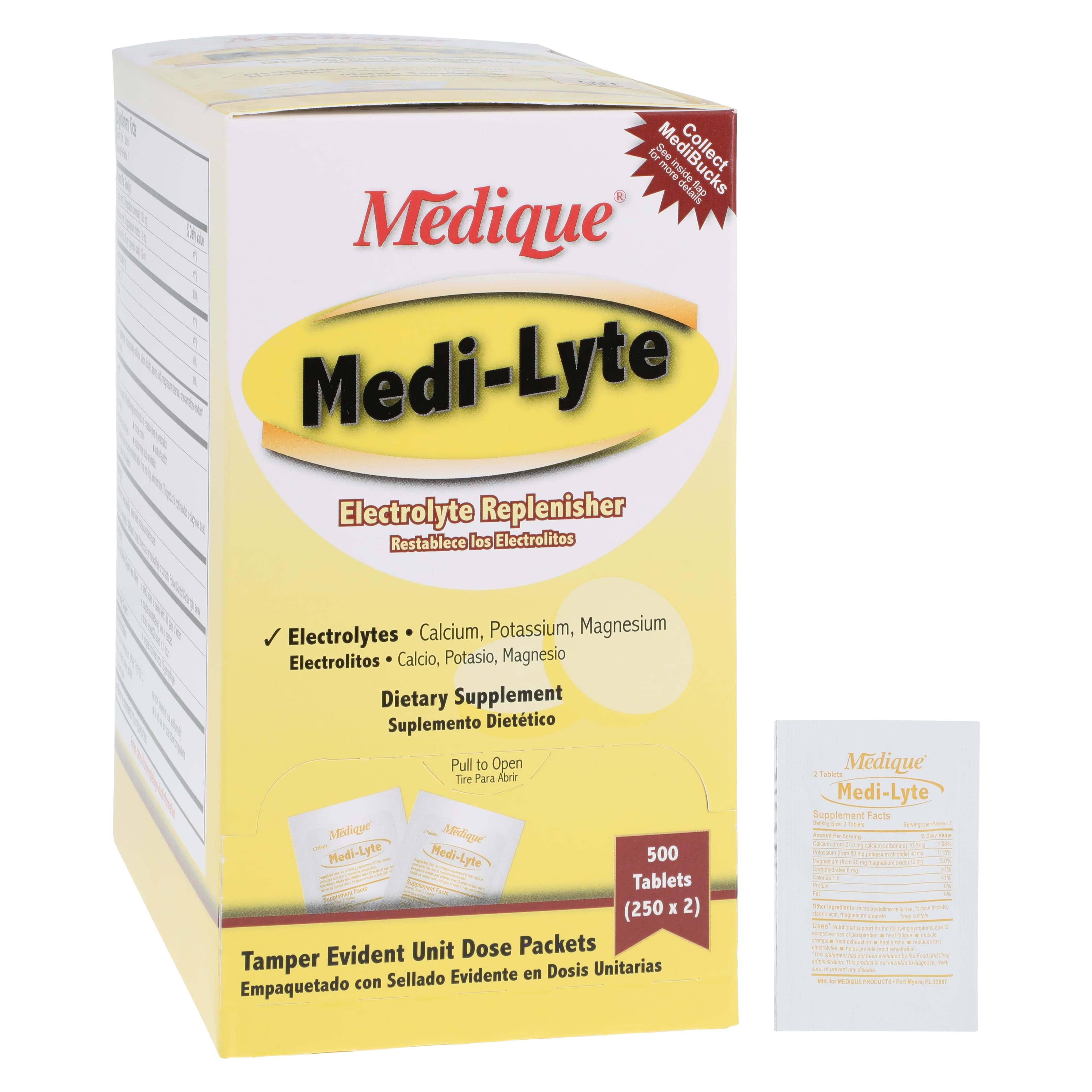 Medi-Lyte Electrolyte Tabs, 10.8/40/12mg, Unit Dose Packet, 250x2/Box thumbnail 2