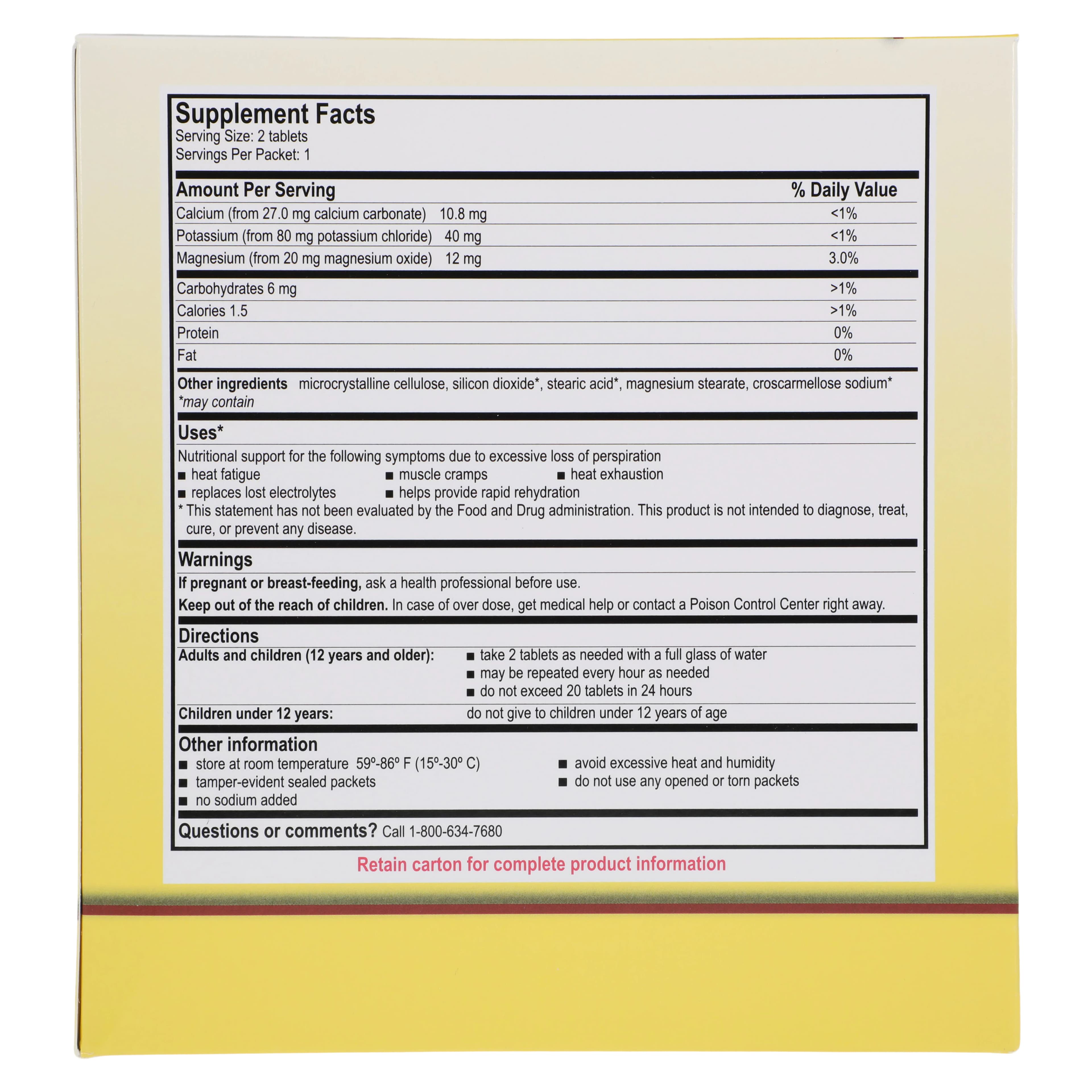 Medi-Lyte Electrolyte Tabs, 10.8/40/12mg, Unit Dose Packet, 250x2/Box thumbnail 6