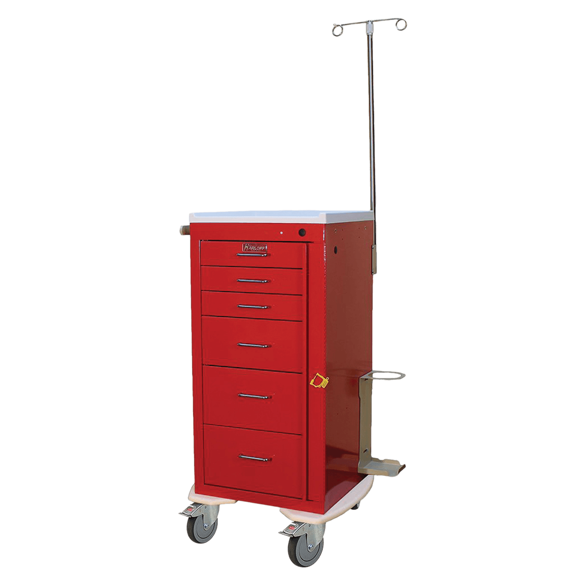 Harloff Mini Line Crash Cart, 6 Drawer, 40x25x22" with (4) 5" Casters - Cart Crash 6 Drawer - Image 1