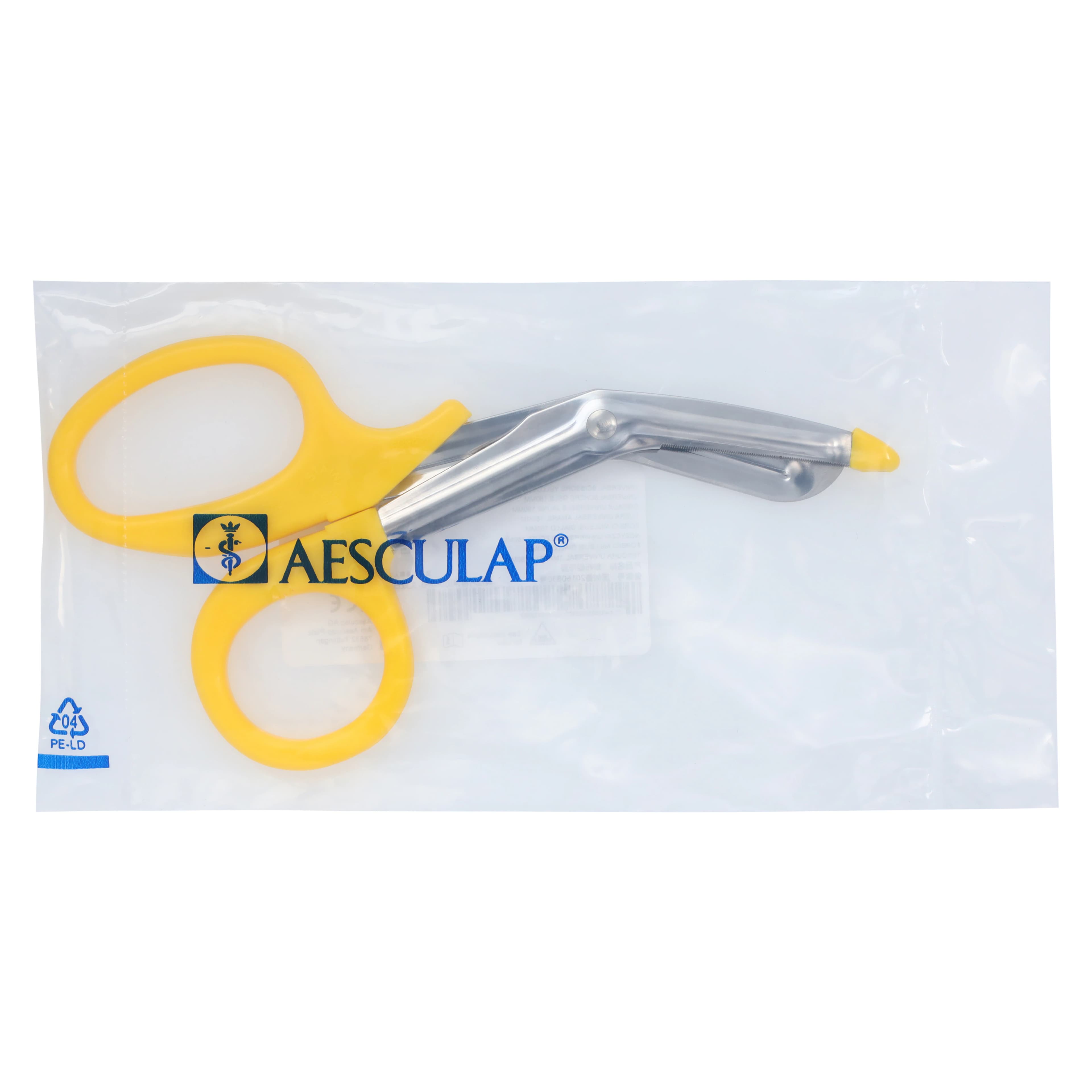 Aesculap Bandage Scissors, Angled 7" (180mm), Stainless Steel with Nylon Tip, Non-Sterile, Reusable, Each - Scissor Nylon Tip Univ 180mm - Image 1