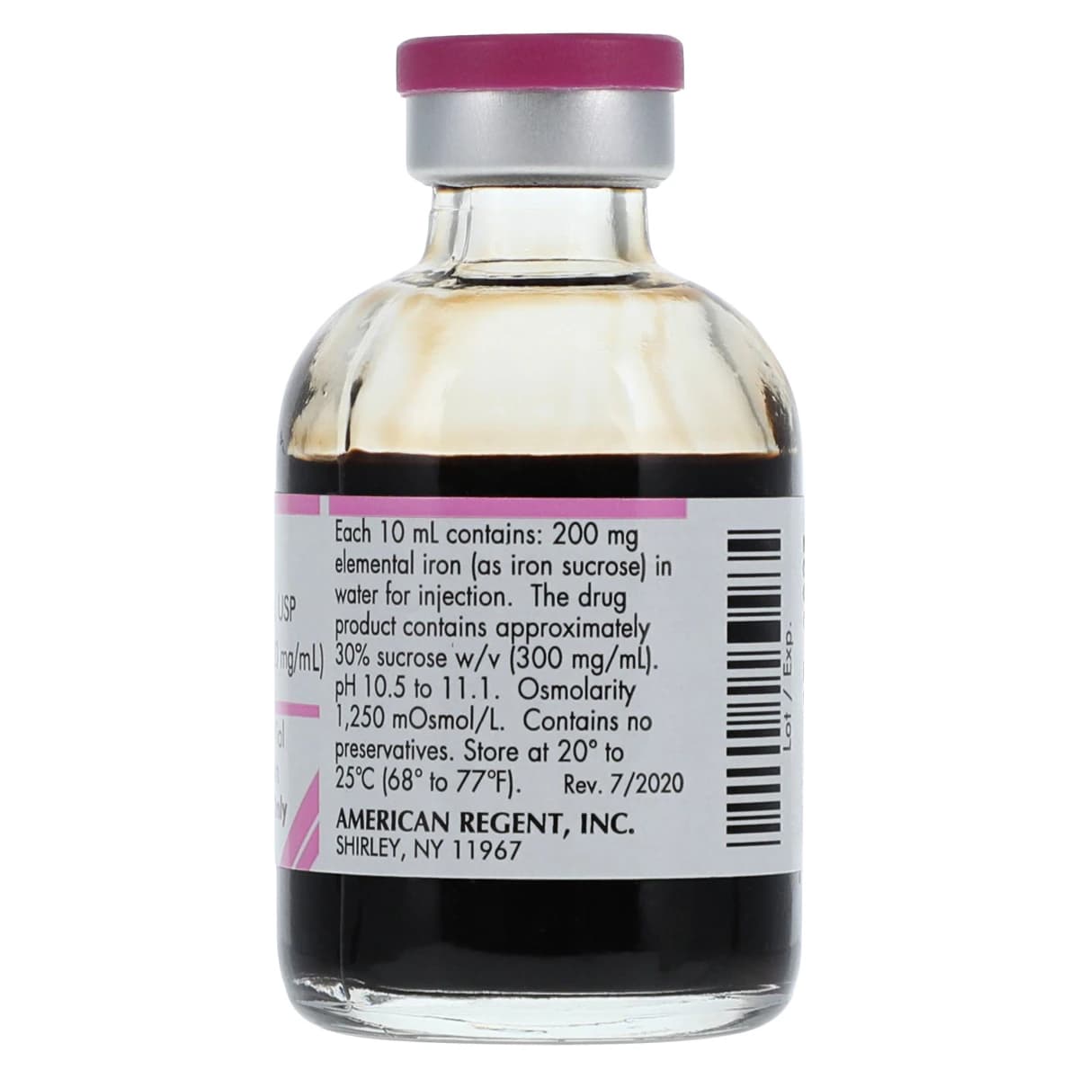 Venofer (Iron Sucrose) Injection, 20 mg/mL, 10 mL Single-Dose Vial, 5/Package thumbnail 4