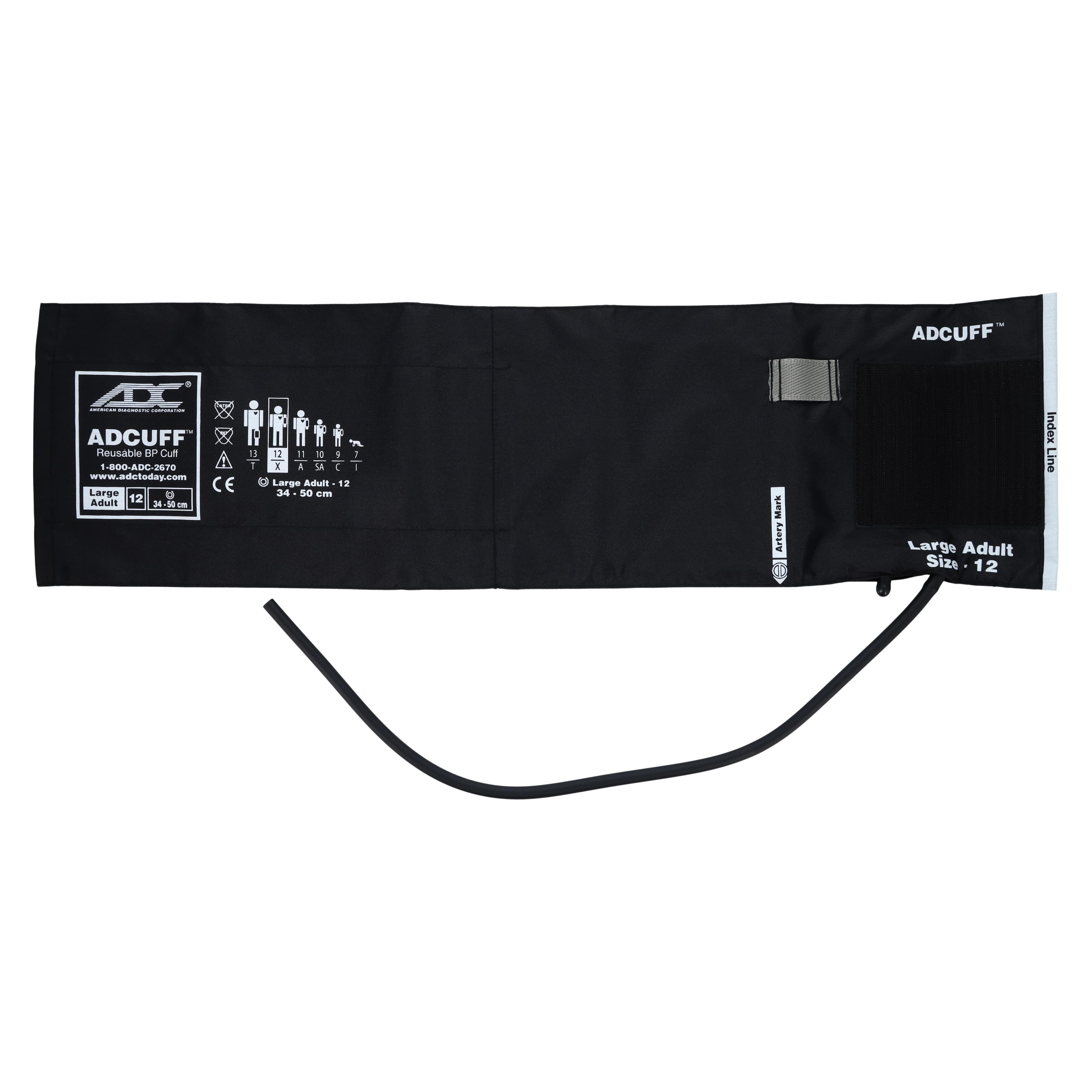 Diagnostix Adcuff Blood Pressure Cuff & Bladder, Size 12, Black, Latex-Free, for Palm Style Aneroid Instruments thumbnail 2