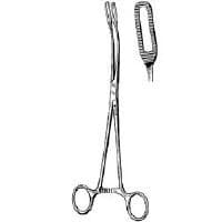 Javerts Tissue Forceps, Curved, 9-1/2" Stainless Steel, Each - Forceps Placenta Javerts Crv - Image 1