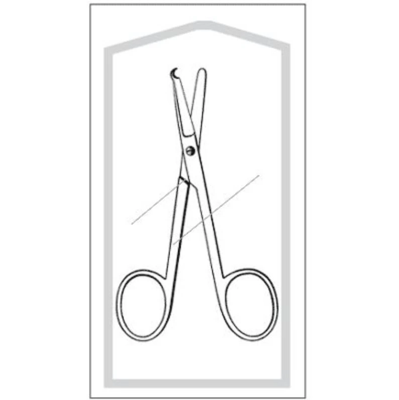 Econo Spencer Stitch Scissors, Straight, 4-1/2", Stainless Steel, Sterile, Disposable, 25/Box - Scissor Spencer Disp Strt B/B - Image 1