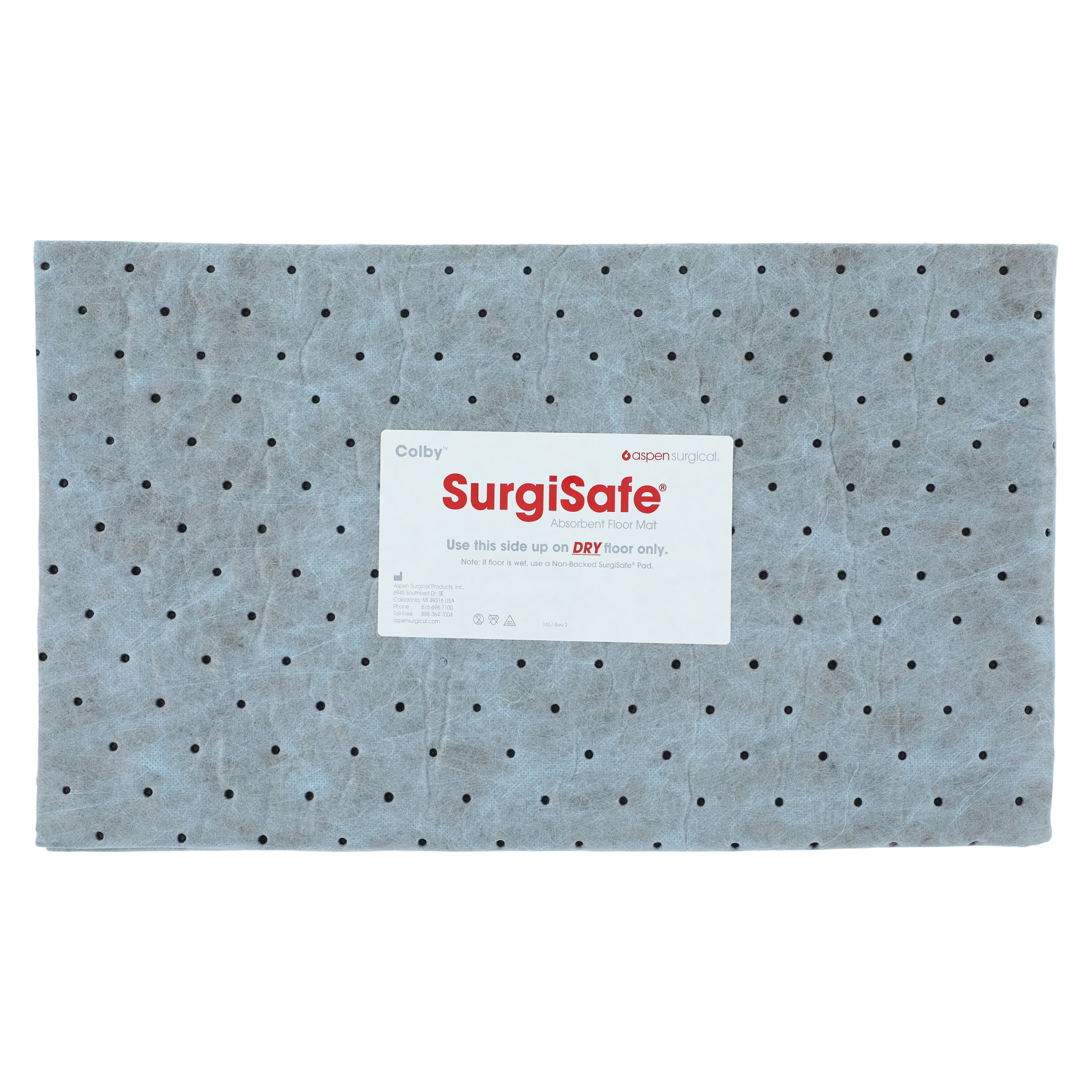 Aspen Surgical SurgiSafe Absorbent Floor Mat, Blue, 23" x 40" - Mat Floor SurgiSafe Abs Blue - Image 1